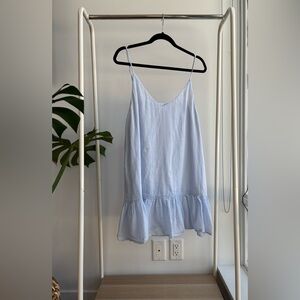 THE HANDLOOM | Liv Mini Ruffle Dress Light Blue OS